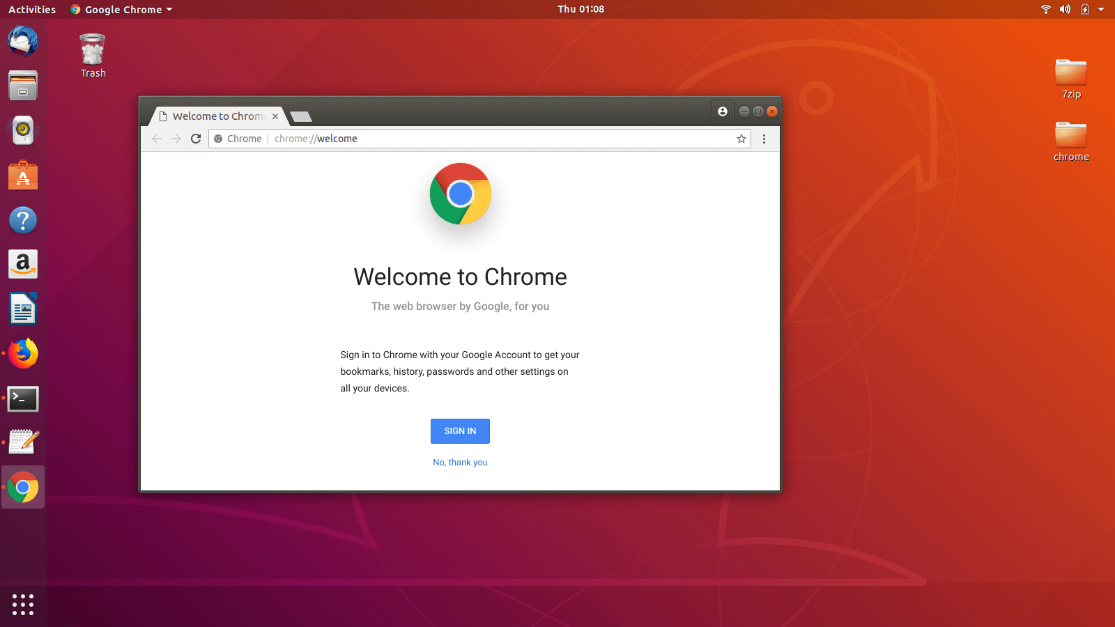 Chrome for linux