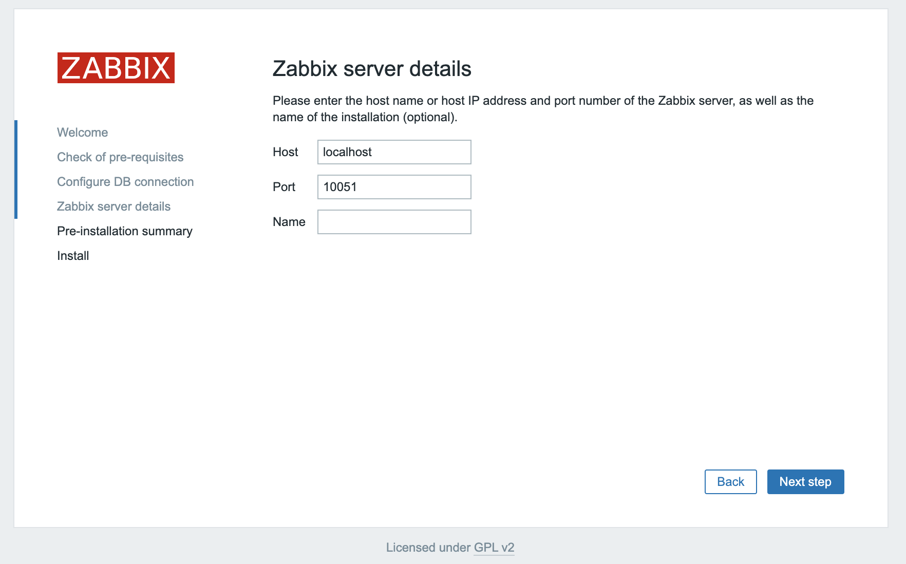 Server details