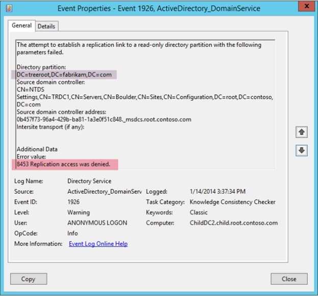 Сбой репликации active directory с ошибкой win32 8524 - windows server | microsoft learn