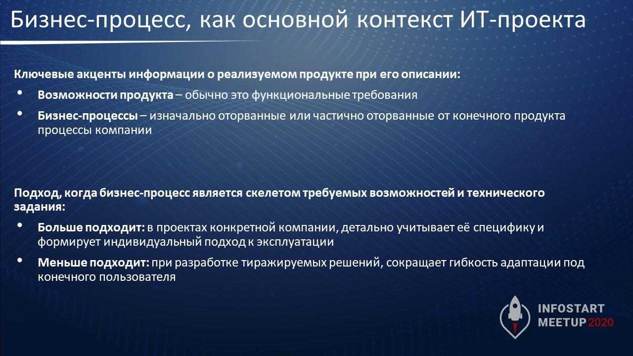 Возможности продукта. Требования к бизнес процессу.