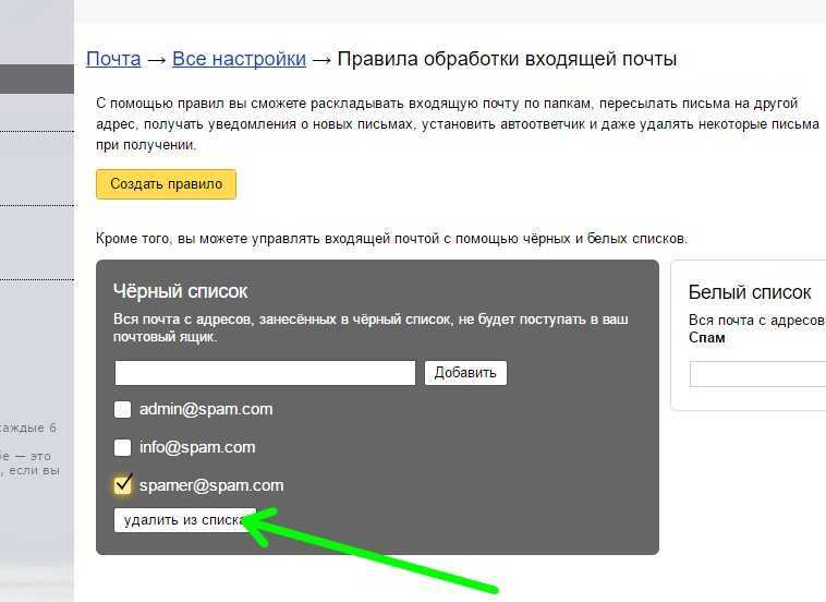 Обработка входящей почты. Черный список в электронной почте. Электронные почты список. Настроек правил обработки входящих писем.