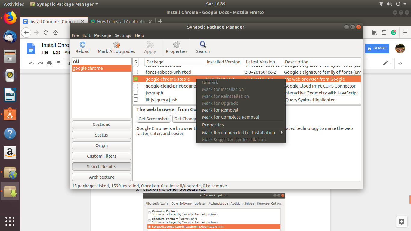 Установка веб-браузера google chrome на ос ubuntu